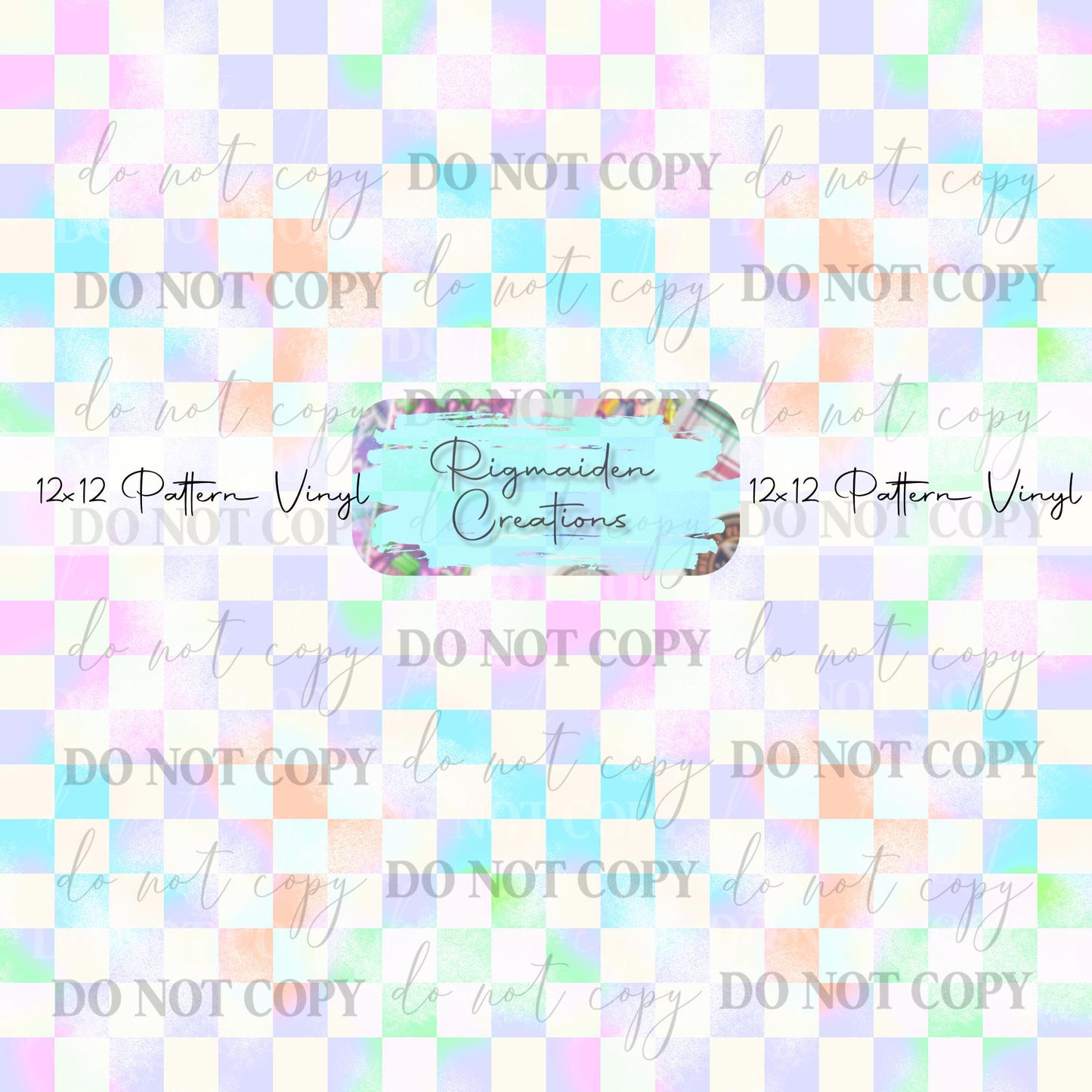 Pastel White Checker Vinyl