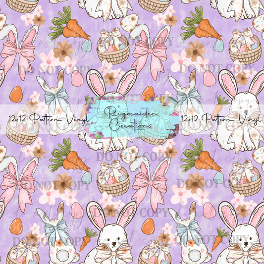 Purple Easter Bunnies Vinyl