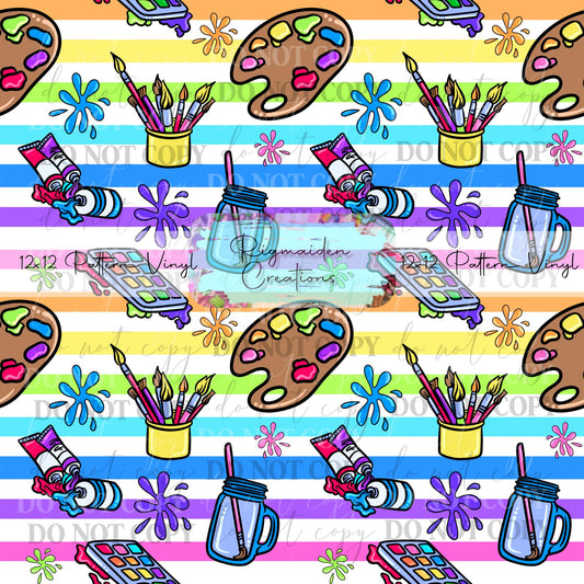 Artist Splatter Rainbow Stripe Vinyl