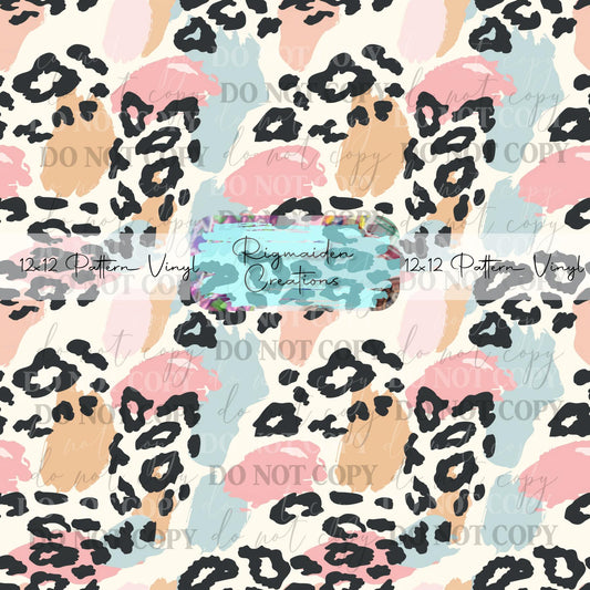 Abstract Pastel Leopard Vinyl