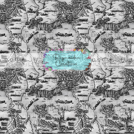 Fourth Wing Map Black and White Vinyl