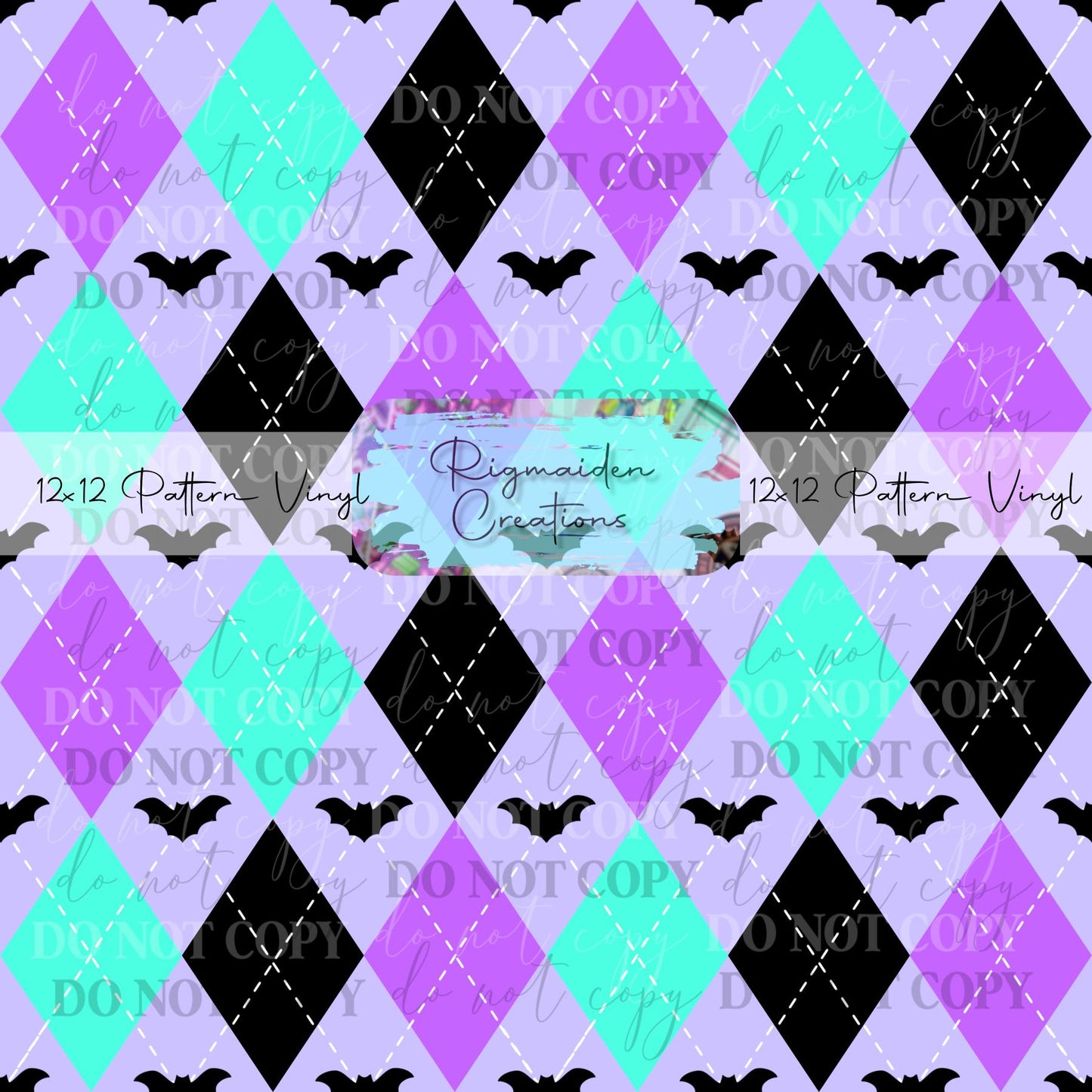 Pastel Argyle Bats Vinyl