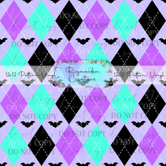 Pastel Argyle Bats Vinyl