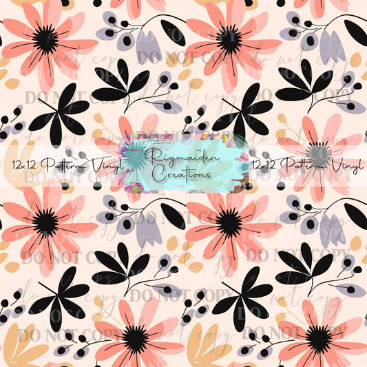 Pink and Black Floral 1 Vinyl