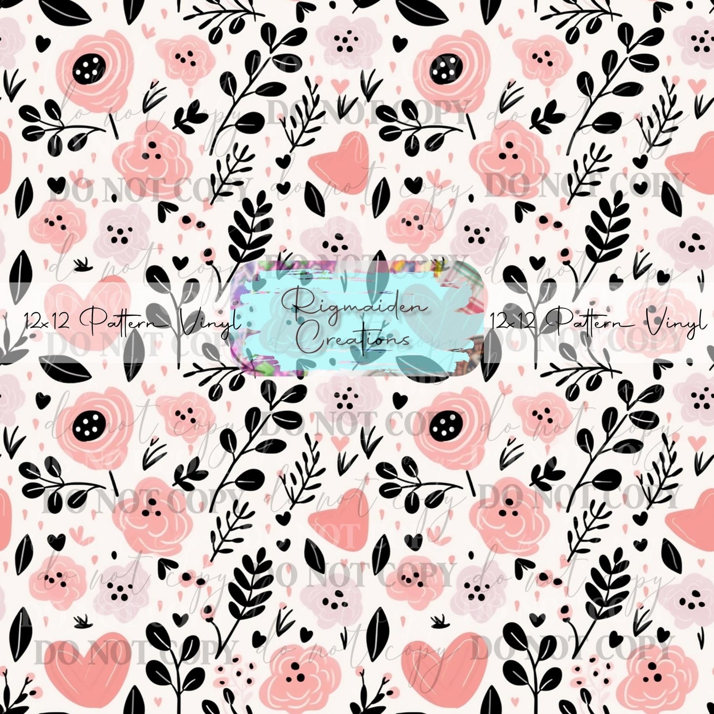 Pink and Black Floral 2 Vinyl