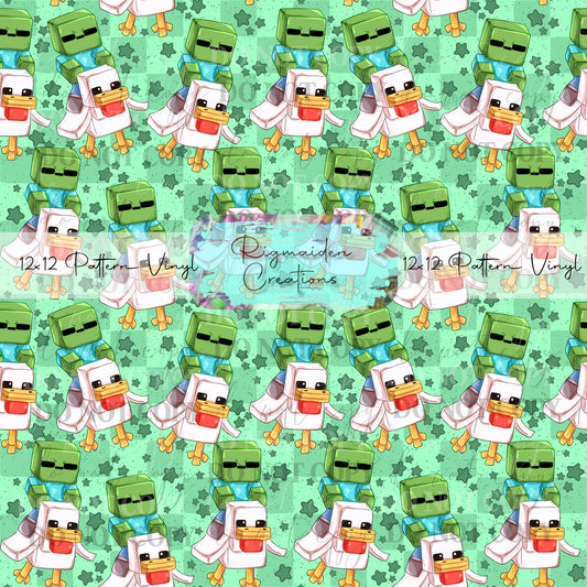 Minecraft Ducks Green Vinyl