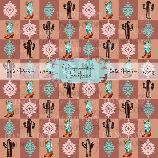 Checker Board Western Vinyl