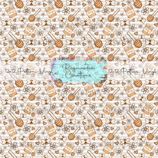 Honeybees Floral Vinyl