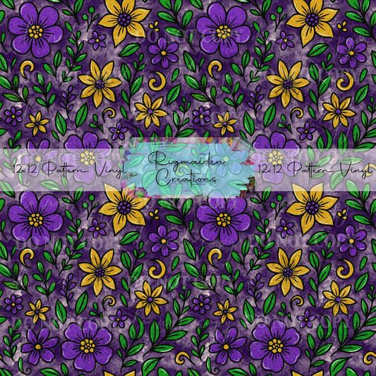 Mardi Gras Floral Vinyl