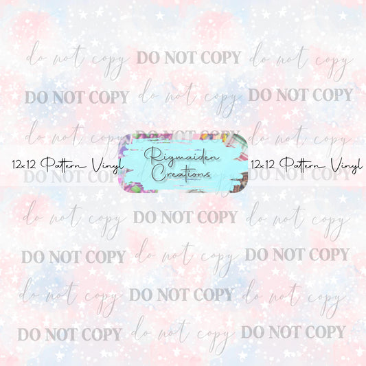 Pastel Patriotic Watercolor Stars Vinyl