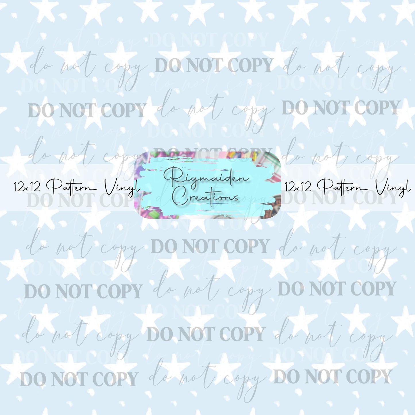 Light Blue And White Stars Vinyl