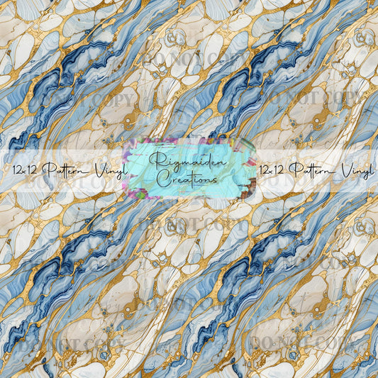 Blue And Gold Marble Vinyl