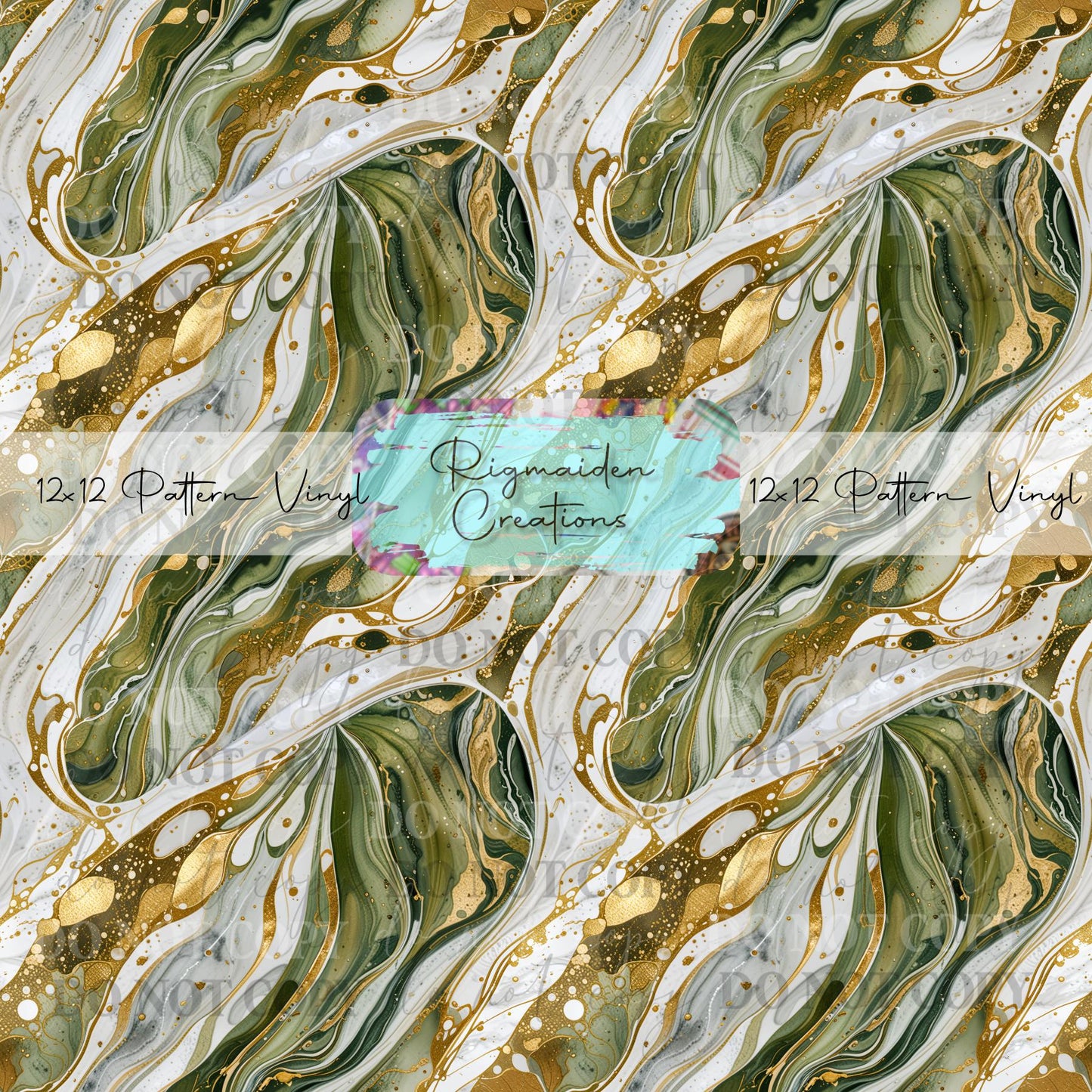 Green And Gold Marble Vinyl