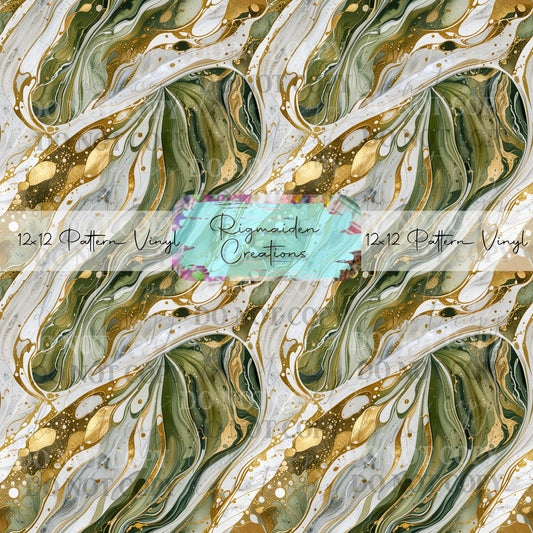 Green And Gold Marble Vinyl