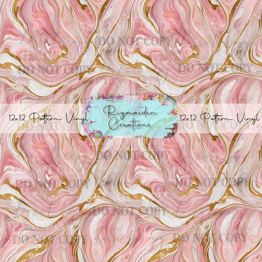 Pink Hues And Gold Wave Vinyl