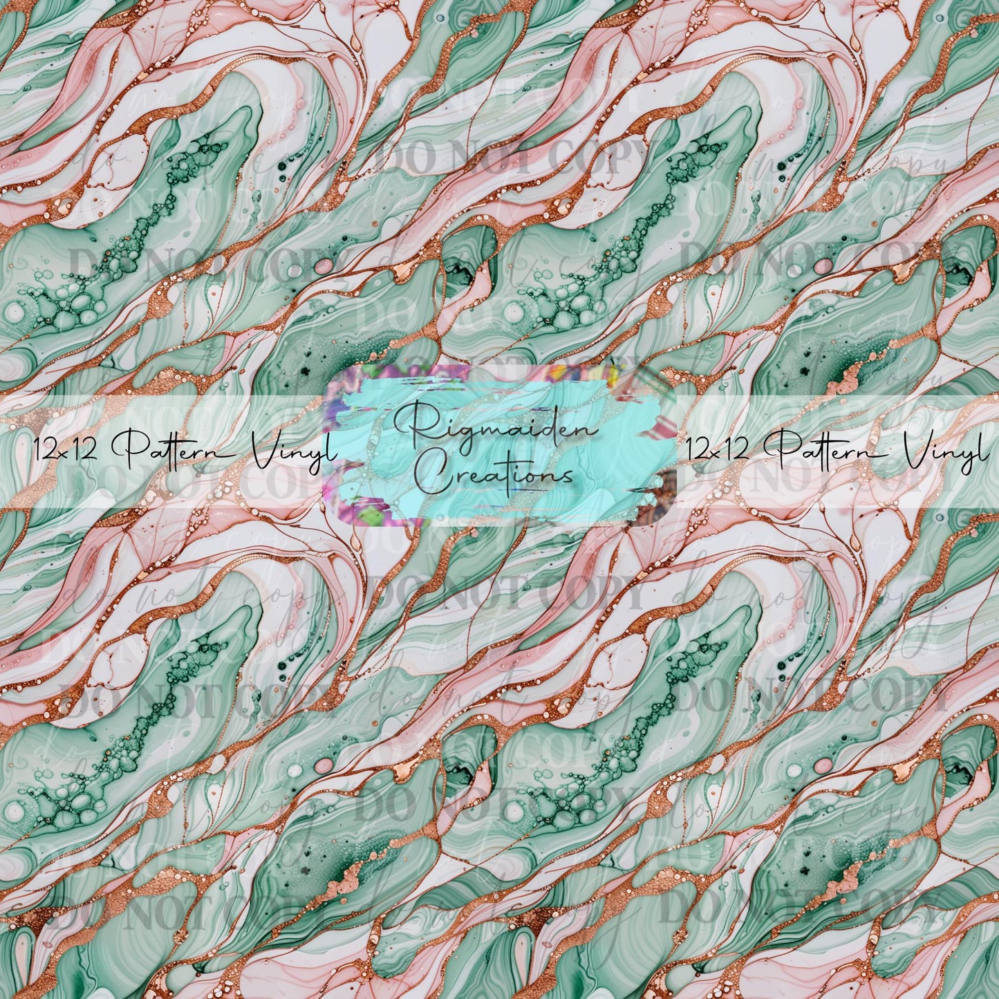 Green And Pink Copper Marble Vinyl