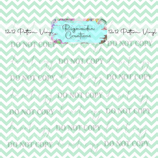 Mint and White Chevron Vinyl