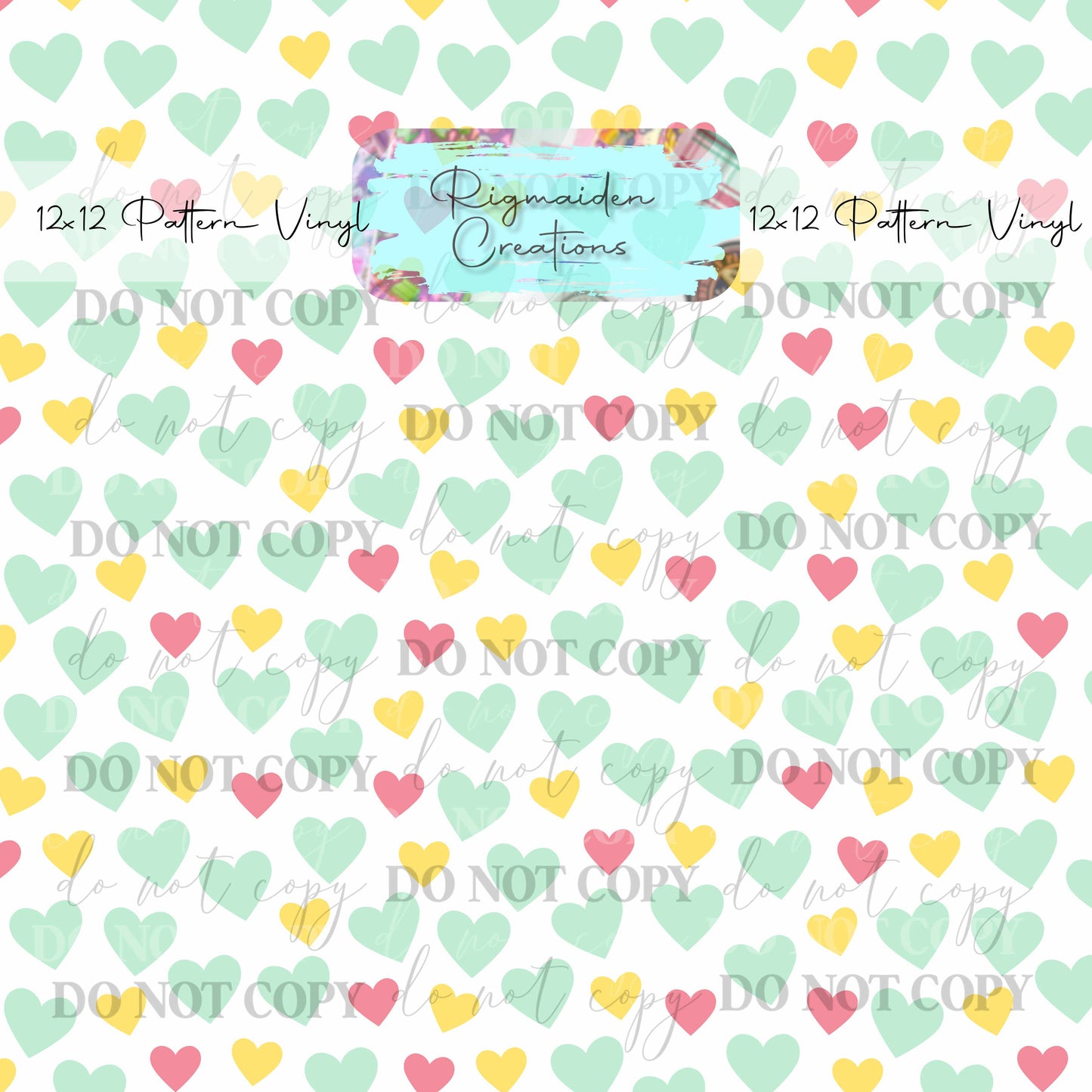 Multi Colored Hearts Vinyl