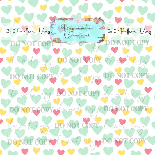 Multi Colored Hearts Vinyl