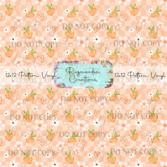 Checkered Peach Vinyl