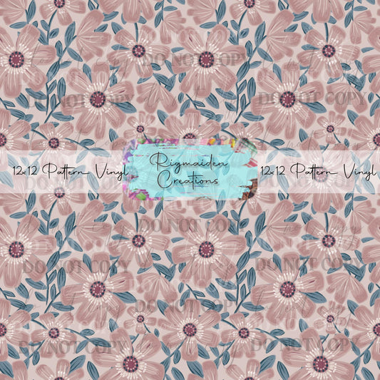 Pink Watercolor Floral Vinyl