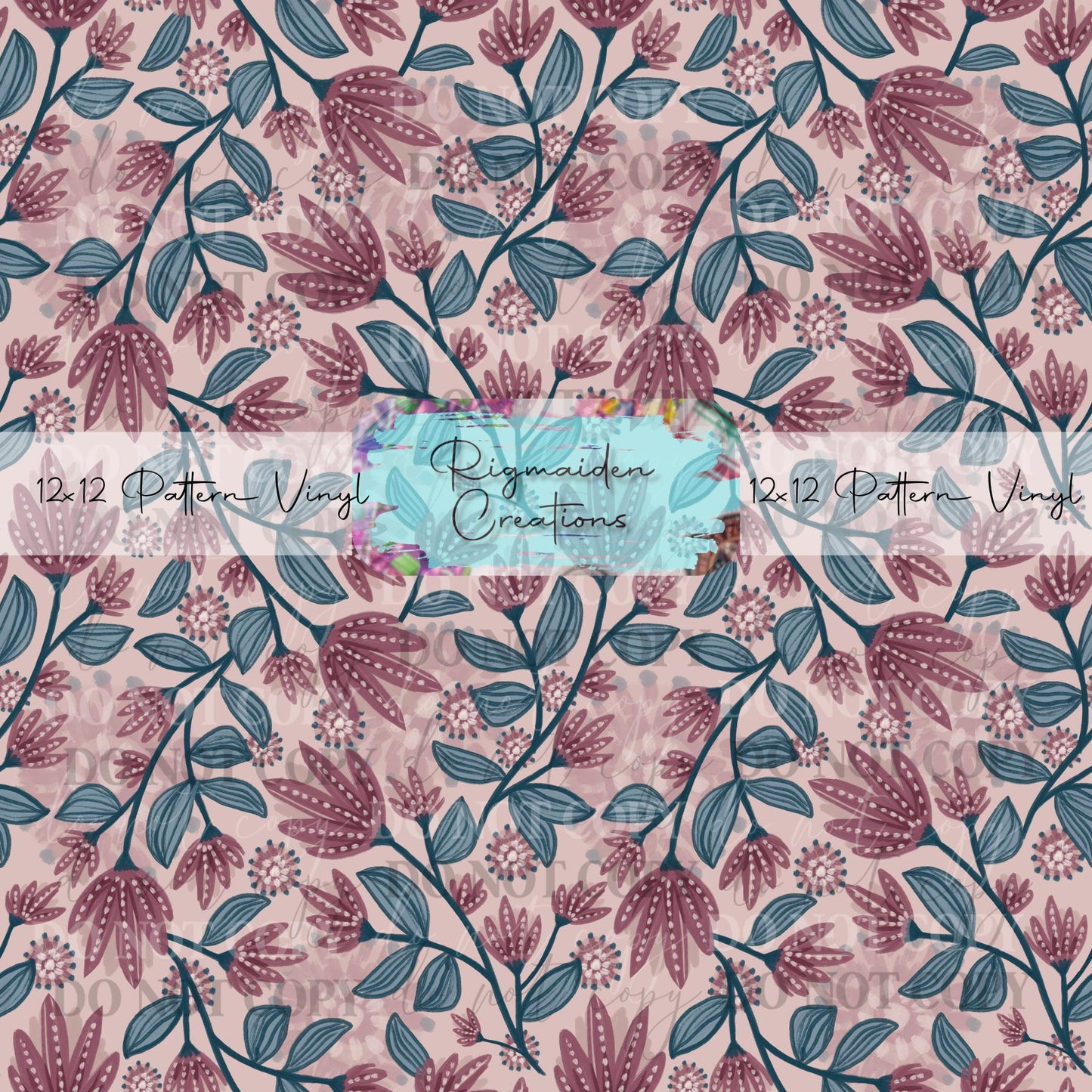 Dark Pink Watercolor Floral Vinyl