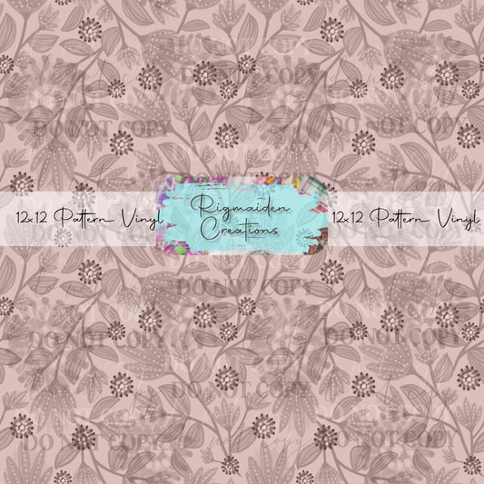 Muted Pink Watercolor Floral Vinyl