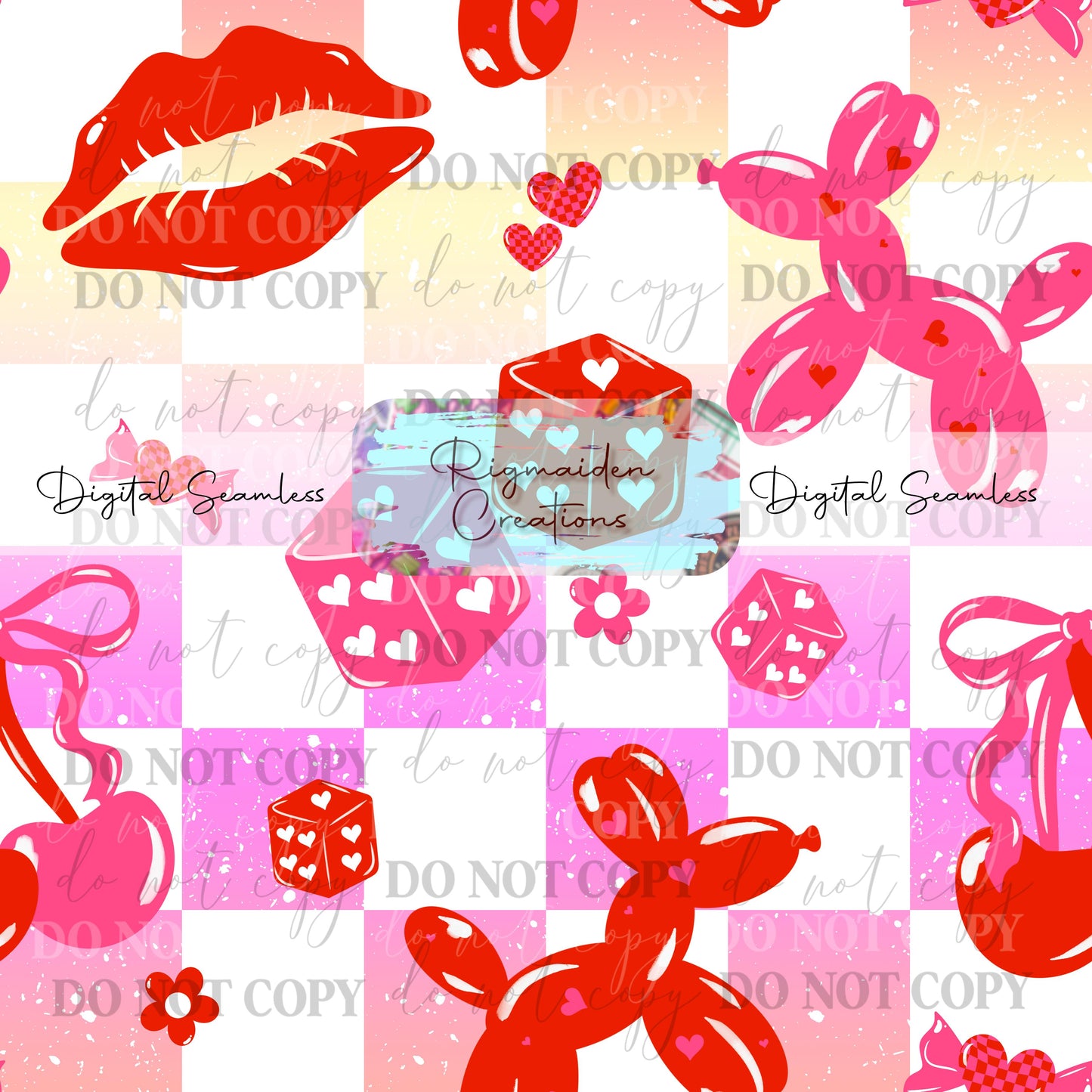 Valentine's Ombre Seamless Digital PNG