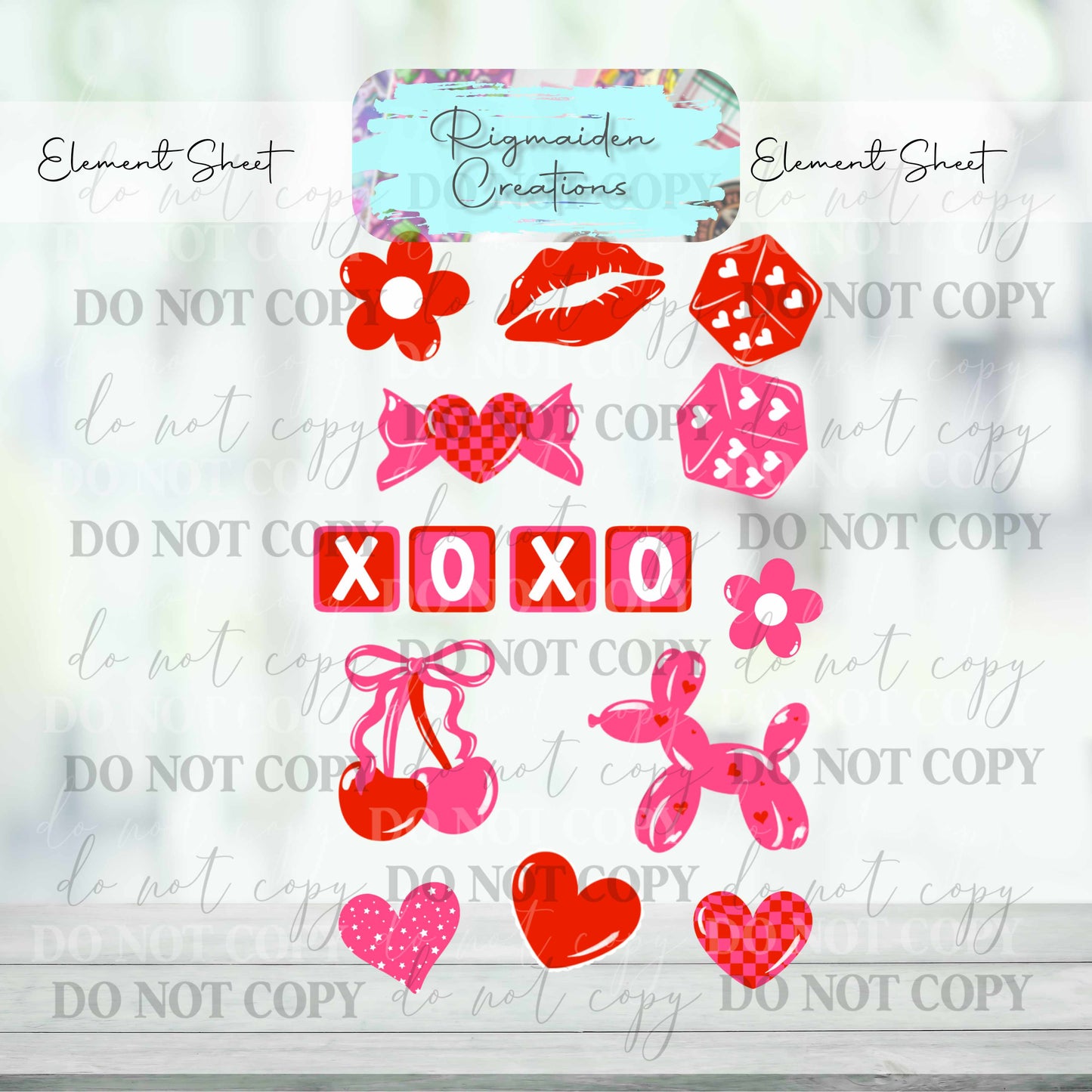 Valentines 4"x6" Element Sheet