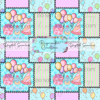 Celebrate Birthday Seamless Digital PNG