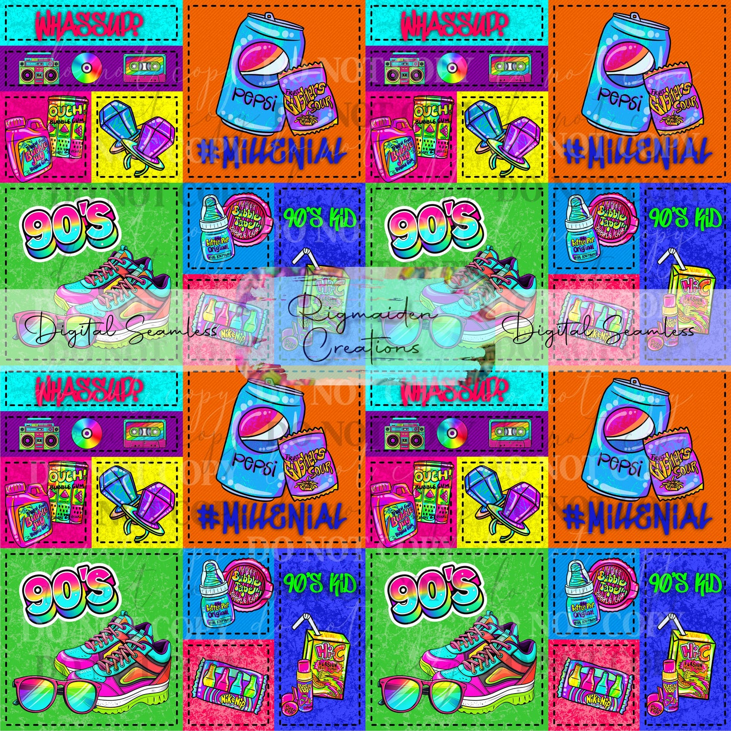 90's Millenial Seamless Digital PNG (Copy)