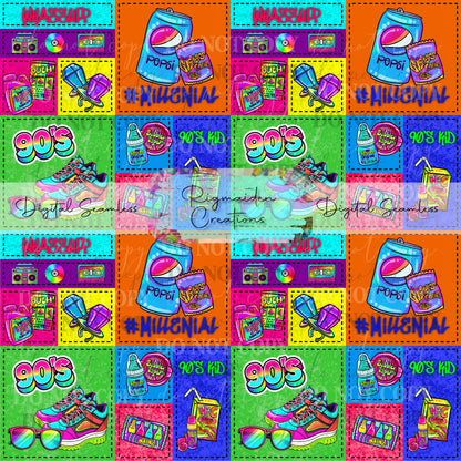 90's Millenial Seamless Digital PNG (Copy)