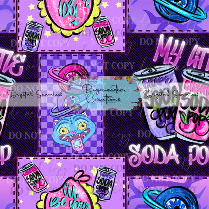 KPop Soda Pop Seamless Digital PNG