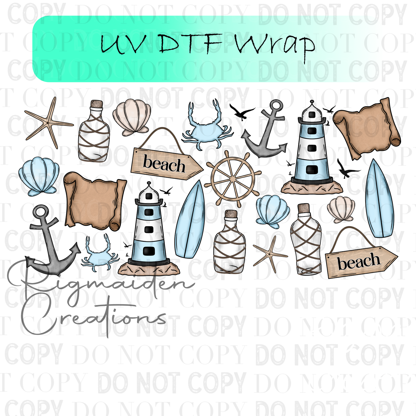 Nautical UV DTF Wrap