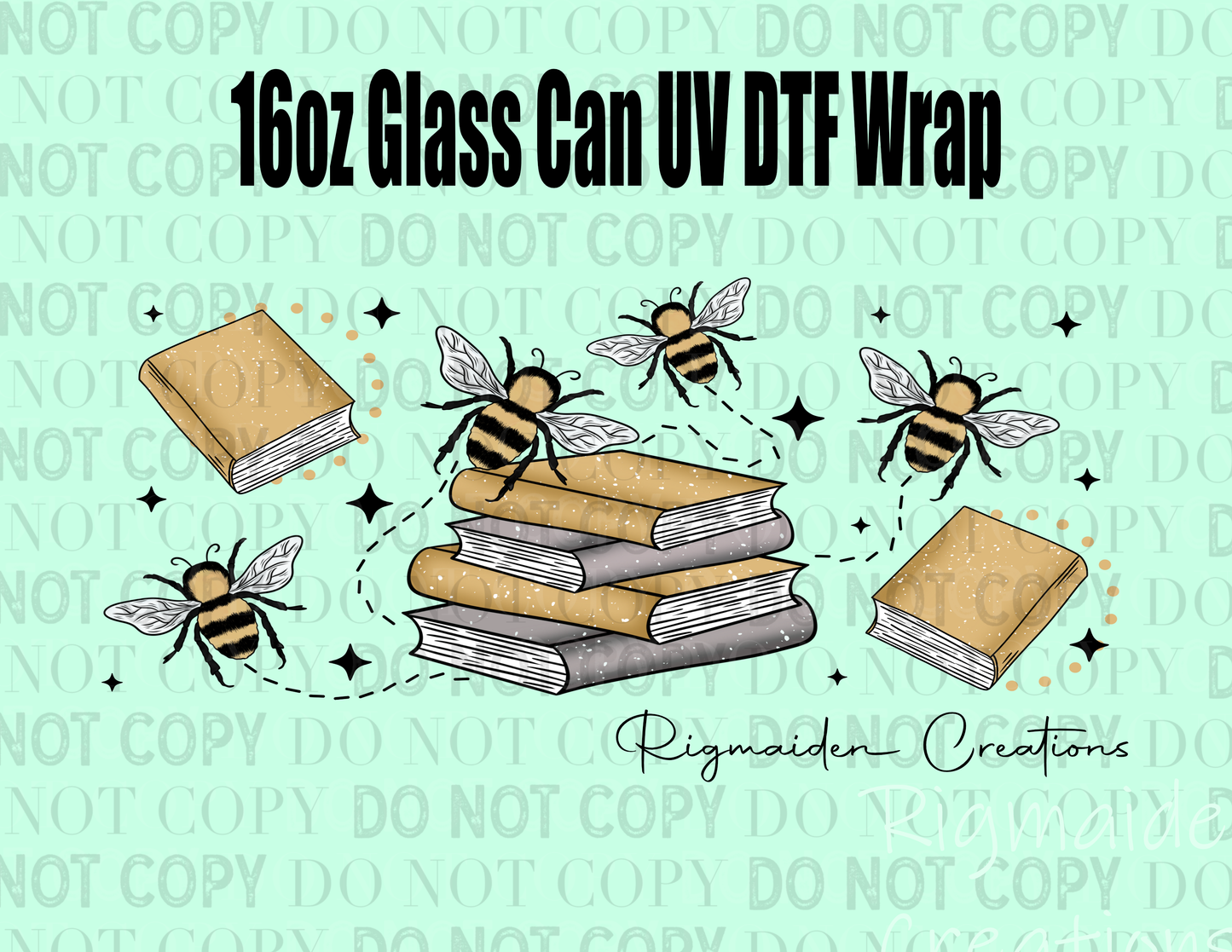 Book and Bees UV DTF Wrap
