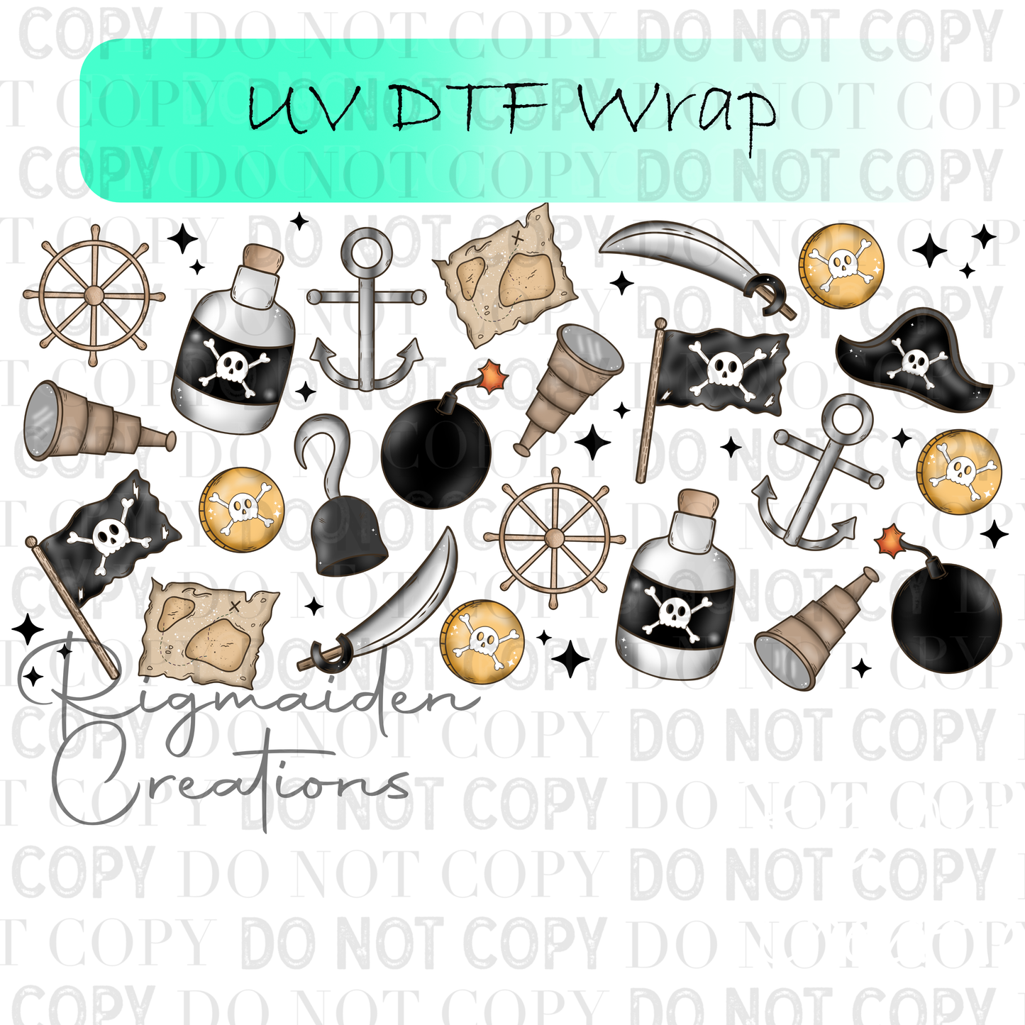 Pirate Things UV DTF Wrap