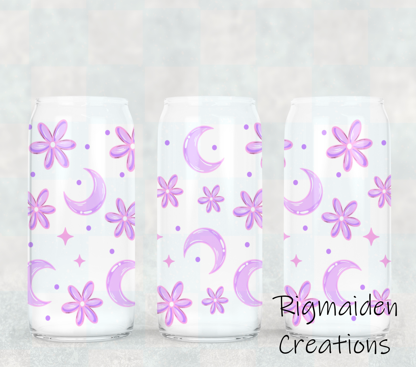 Flowers and Moon UV DTF Wrap