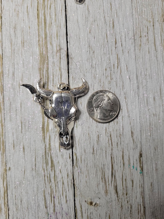 Bull Skull Zipper Charm