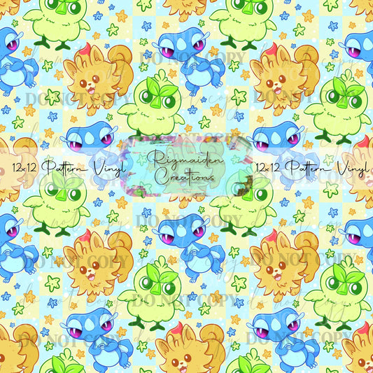Pastel Checkered Poke Wind Starters Vinyl