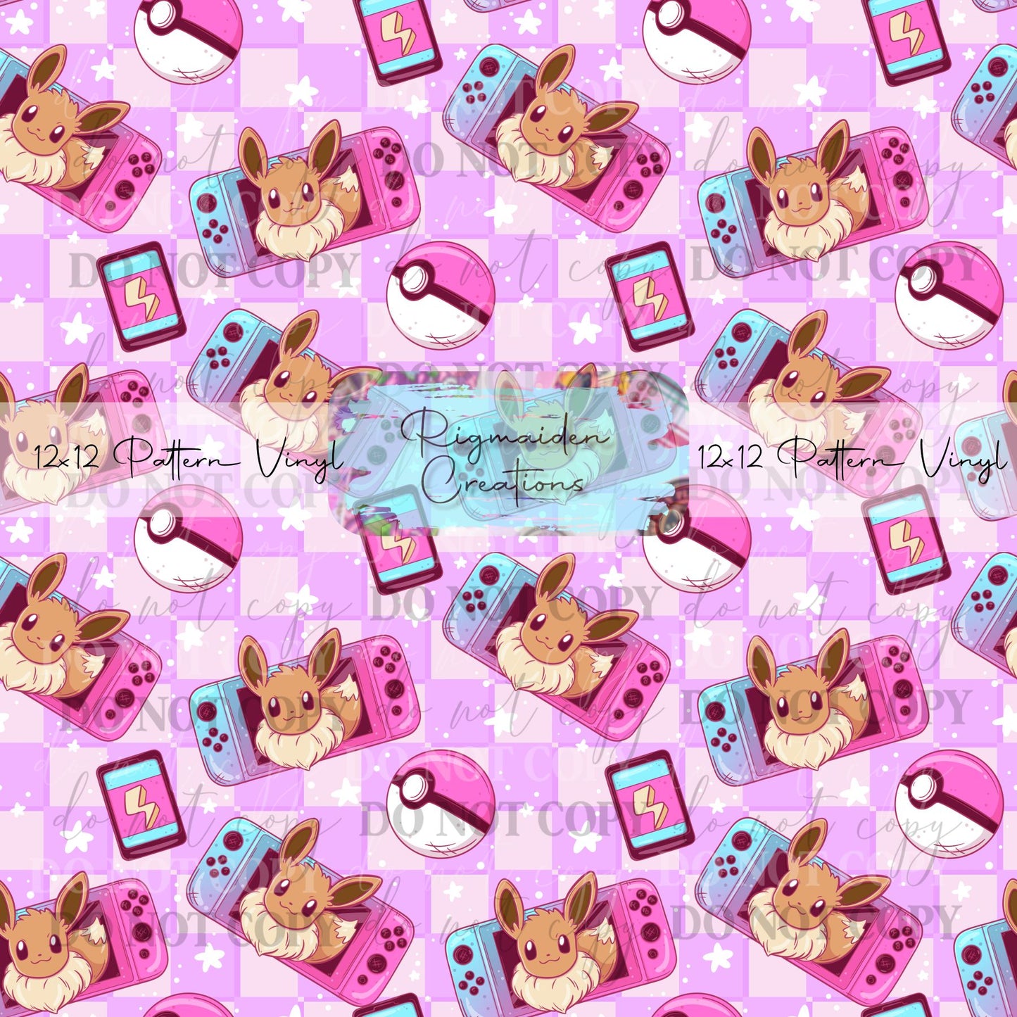 Pink Checkered Video Game Poke Vinyl