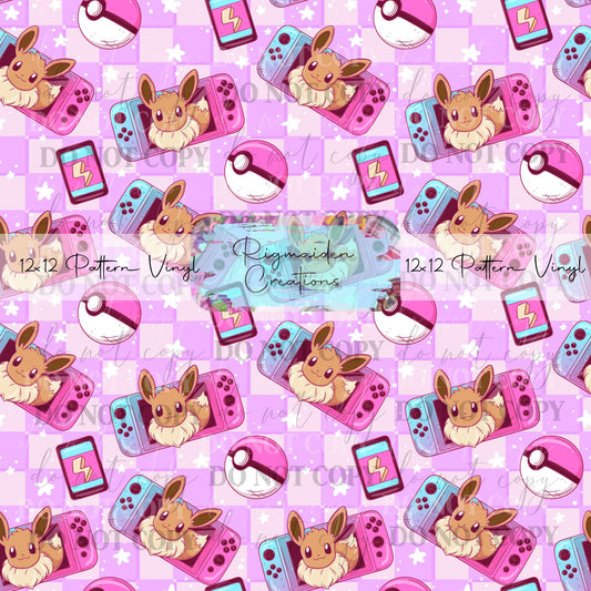 Pink Checkered Video Game Poke Vinyl
