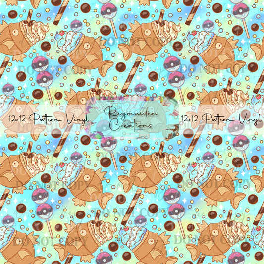 Blue Green Ombre Poke Ice Cream Vinyl