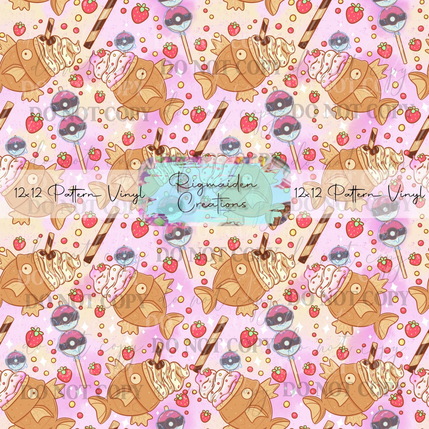 Pink Yellow Ombre Poke Ice Cream Vinyl