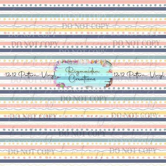 Neutral Stripe and Dots Vinyl