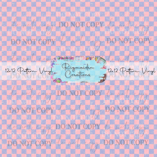 Pink and Purple Small Checkered Vinyl