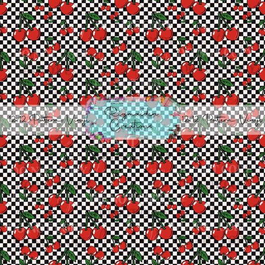 Retro Checkered Cherry Vinyl
