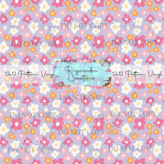Purple Doodle Flower Vinyl