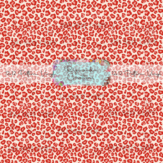 Red and Salmon Cheetah Vinyl