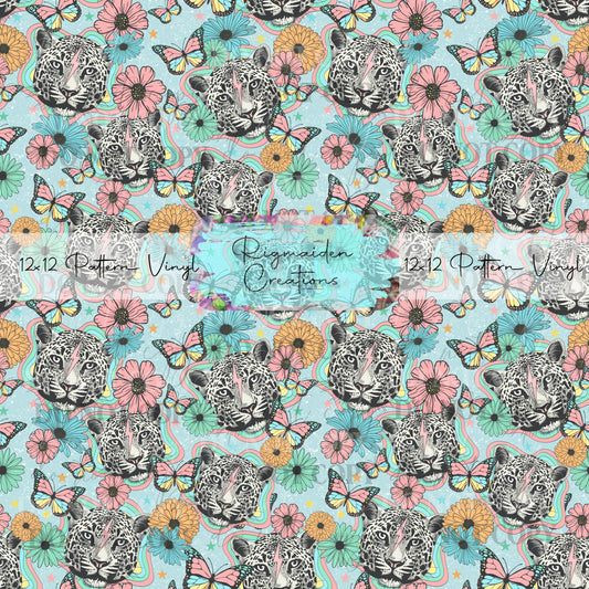 Retro Rainbow Snow Leopard Vinyl