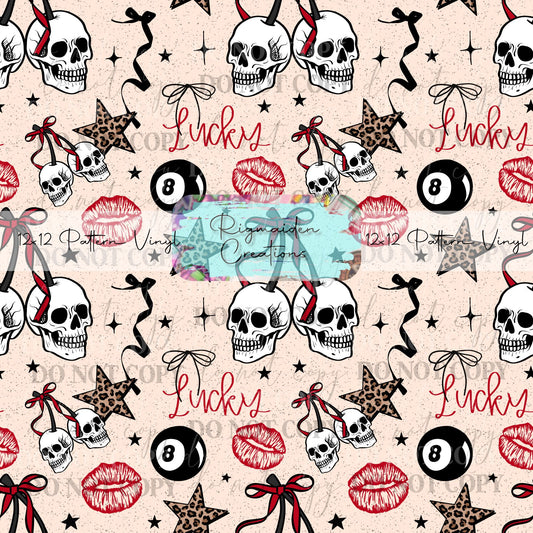 Cream Skull Cherries Vinyl